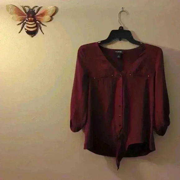 A. Byer Tops - A. Byer, burgundy blouse, small